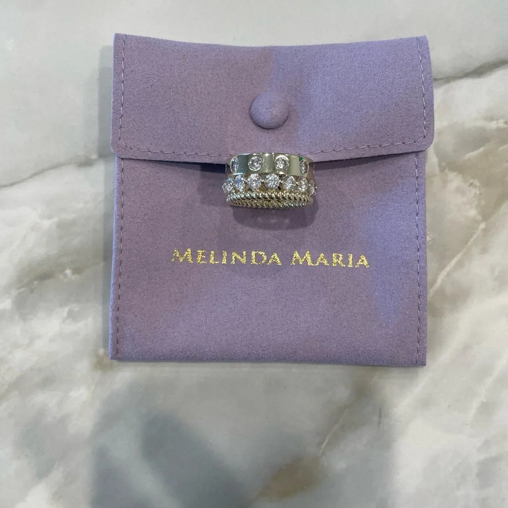NWOT Melinda Maria Gold “Ashley Venice Ring” Size 8 - Picture 2 of 7